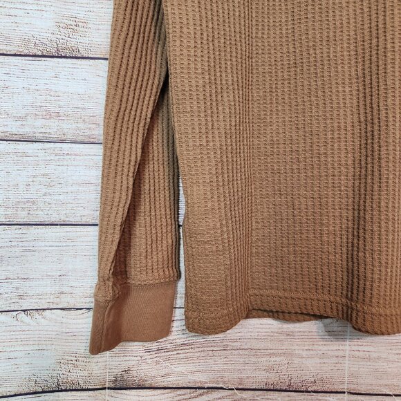 RVCA Day Shift Thermal Shirt Men’s Large Brown Waffle Knit Long Sleeve Size M - Picture 11 of 15